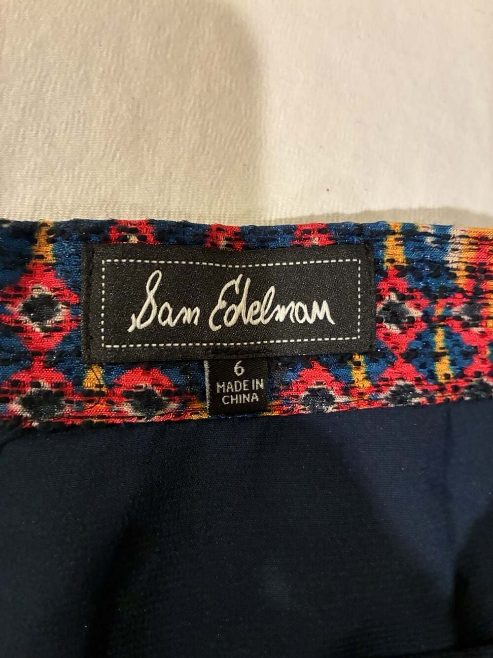 Sam Edelman Jacquard Mini Skirt Size 6 Multicolored Geometric Patterned